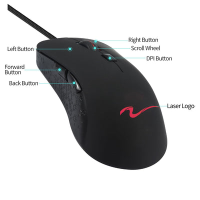 Zienstar Beheizter Maus,Winter-Handwärmer USB Gaming-Maus,Wärme 38–48 °C Einstellbar-Mattschwarz