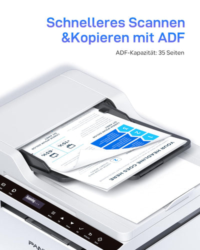 PANTUM BM2309AW Multifunktions-Laserdrucker, Schwarz-Weiß, Drucken Scannen Kopieren 3in1 mit ADF, WLAN &USB, A4, 20ppm, Inklusive 500-Seiten-Starter-Tonerkartusche