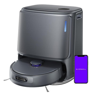 NARWAL Freo Z Ultra Saugroboter, Doppel-KI-Chips, Doppel-KI-Ausweichen KI-adaptivem Heißwasserwaschen von Mopps und Trocknen, 12.000 Pa Saugkraft, Zero Tangling Bürste 2.0, Intelligente APP-Steuerung