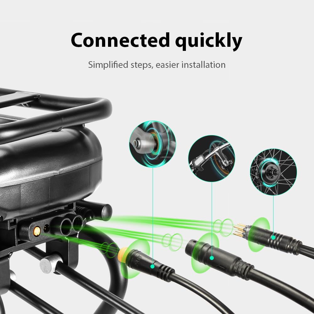 YOSE POWER Ebike Kit 36V250W 28" Frontmotor Fahrrad E-Bike Hub Umbausatz Integrierte Controller mit 36V 13Ah Gepäckträger Akku für 28" Scheibenbremse V-Brake Hinterrad Bike mit Rücklicht
