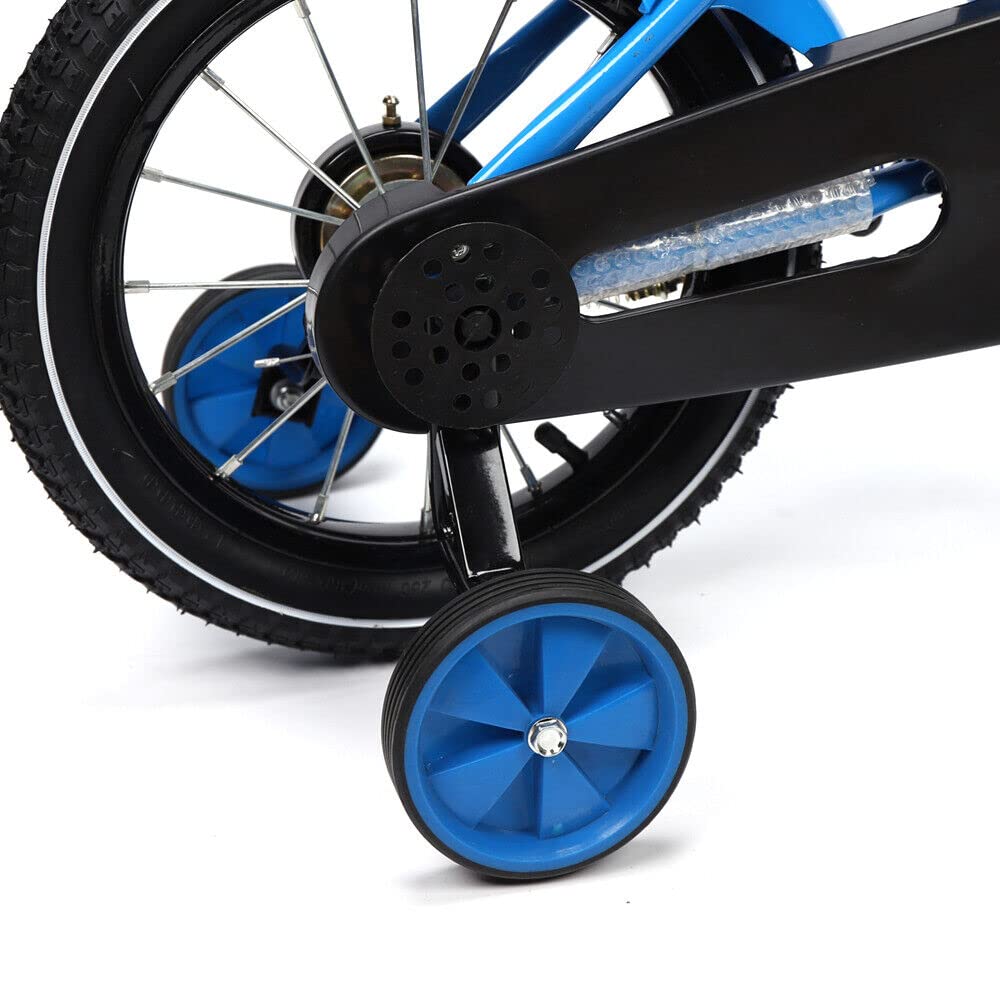Kinderfahrrad Jungen Jungenfahrrad MäDchenfahrrad Kinder Kinderrad Fahrrad Rad Bike Herrenfahrrad Damenfahrrad Unisex Hilfsrad Mit StüTzräDern Klingeln Handbremse Sicher Und Schnell 14 Zoll (Blau)