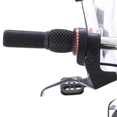 Fetcoi Kinderfahrrad,20 Zoll 6 Gang Kinder Fahrrad Jungen MäDchen Fahrrad Bike Bicycle Mit Lampe(Rosa + Weiß)