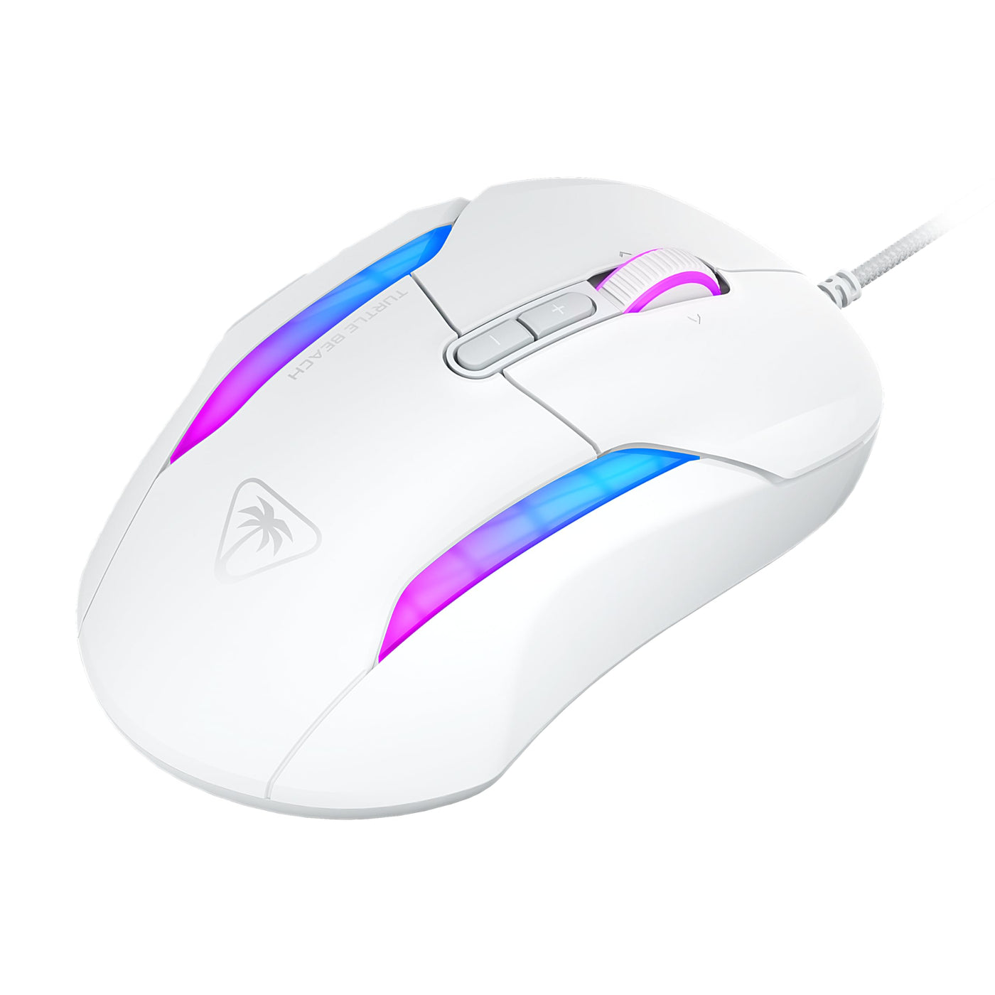 Turtle Beach Kone II – Ergonomische RGB-Gaming-Maus, 26K DPI Optischer Sensor, optische Schalter mit 100 Mio. klick-Lebensdauer, 23 programmierbare Funktionen, 4D-Scroll-Rad, Weiß