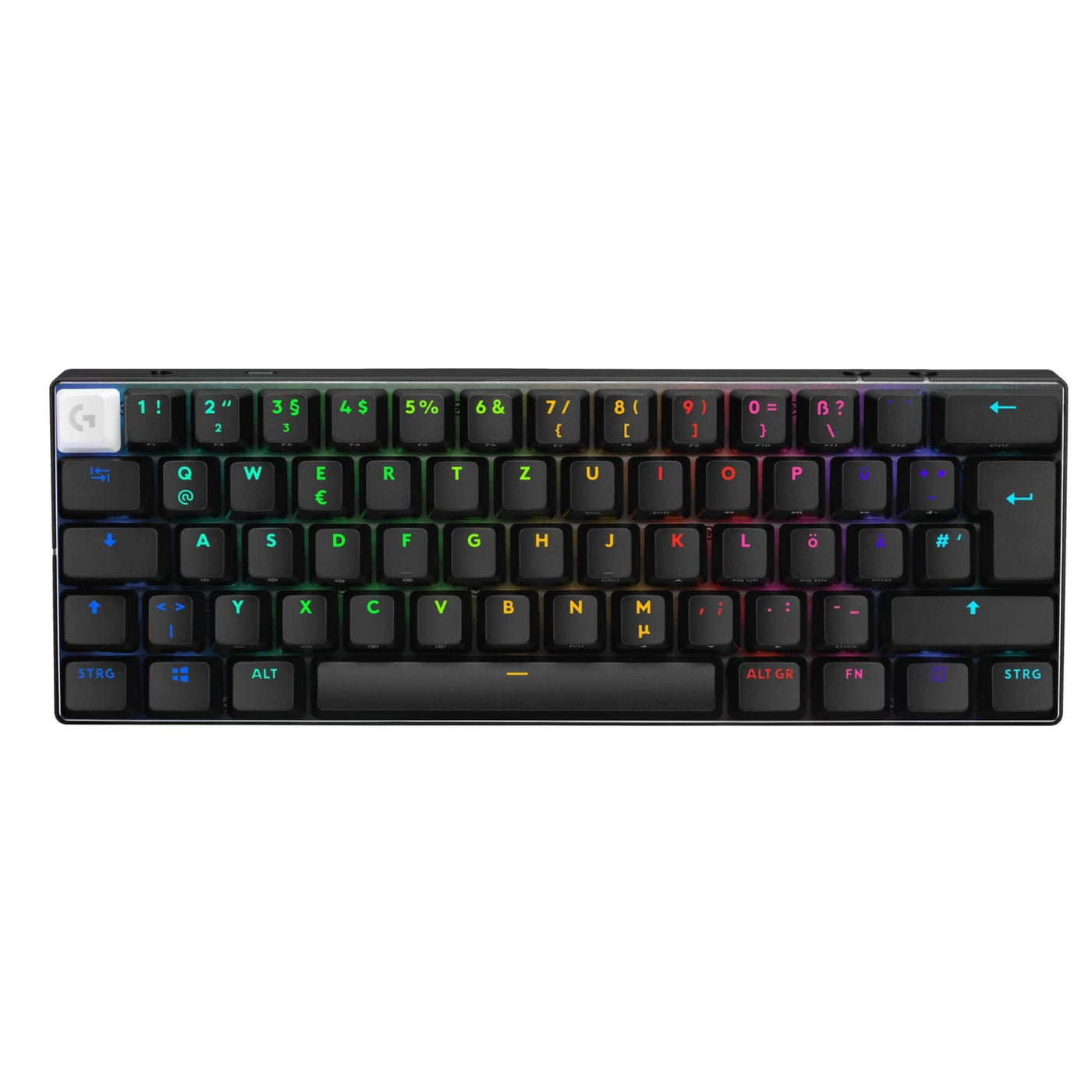 Logitech G PRO X 60 LIGHTSPEED kabellose Gaming-Tastatur, ultra-kompakte mechanische 60%-TKL-Tastatur, LIGHTSYNC RGB, Doubleshot-PBT-Tastenkappen, optische taktile, Windows PC, QWERTZ DE - Schwarz