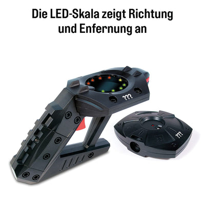 Die drei ??? Peilsender von KOSMOS, Finde das Geheimversteck mit unsichtbarem Ultraschall, Detektor mit LED-Skala zeigt Richtung und Entfernung an, Detektiv Spielzeug Set für Kinder ab 8 Jahre