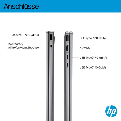 HP OmniBook X Flip 2in1 Next Gen AI Laptop | AMD Ryzen AI 7 350 (8C) | dedizierte NPU für KI | 50NPU Tops | Copilot+ PC | 16" 3K 2880x1800 OLED-Touchscreen | 16GB | 1TB SSD | Win11 | QWERTZ | Silber