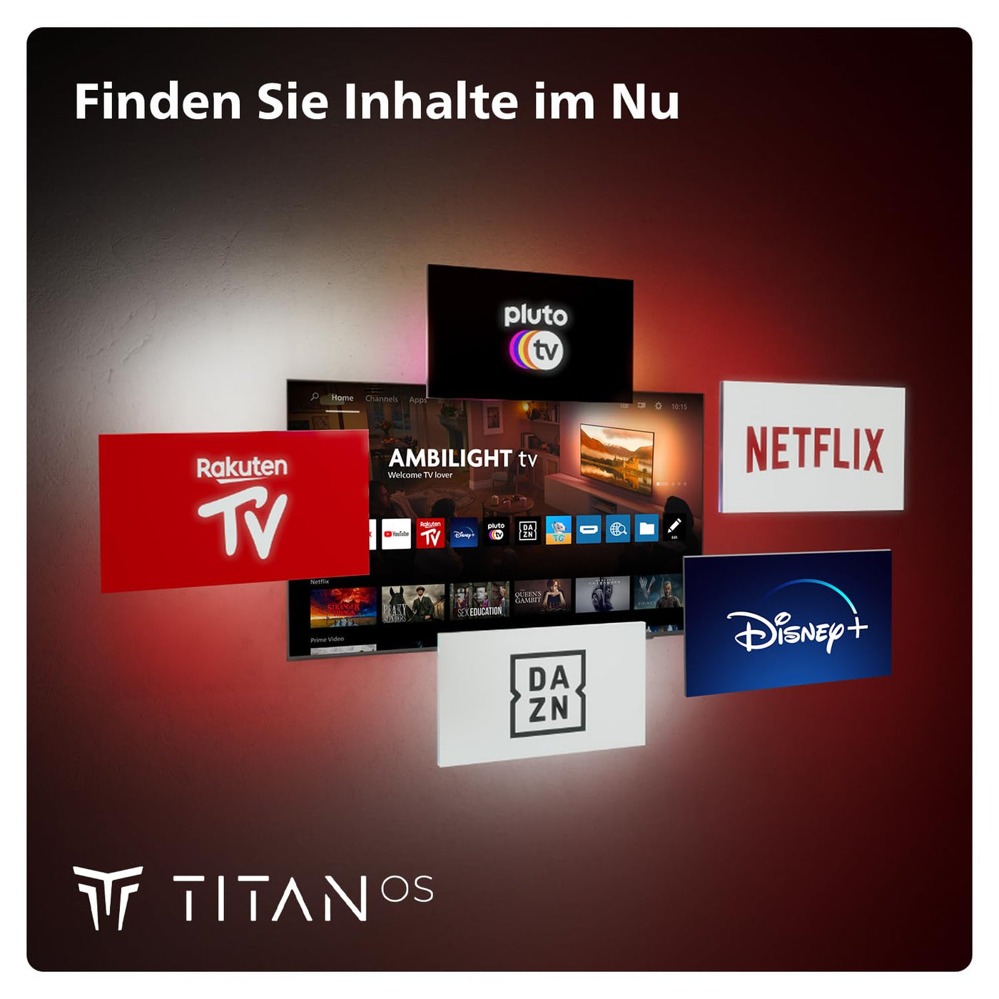 Philips Ambilight 65OLED759 4K OLED Smart TV - 65-Zoll Display mit P5 AI Perfect Picture Ultra HD, Titan OS, Dolby Vision und Dolby Atmos, Funktioniert mit Alexa und Google Sprachassistent