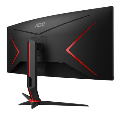 AOC Gaming CU34G2X - 34 Zoll WQHD Curved Monitor, 144 Hz, 1ms, FreeSync Premium (3440x1440, HDMI, DisplayPort, USB Hub) schwarz/rot