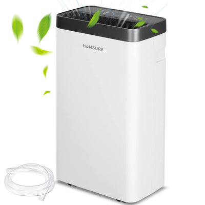 Luftentfeuchter 12L, Elektrisch Entfeuchter für 100m³(~20m²), Luftentfeuchter Keller, Timer, Automatisches Abtauen, Trockene Kleidung, Kontinuierlicher Abfluss (12 L/T - 20 m²)