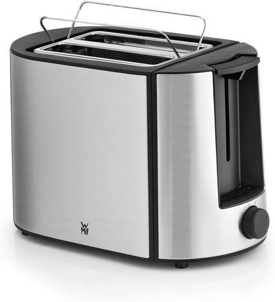 WMF Bueno Pro Toaster 2 Scheiben, Doppelschlitz Toaster Edelstahl mit Brötchenaufsatz, 2 Scheiben, 6 Bräunungsstufen, 870 W, edelstahl matt