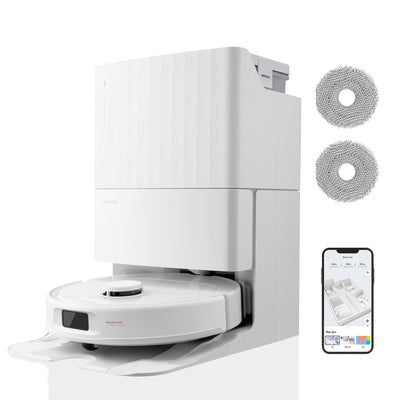 roborock Qrevo S Saugroboter mit Wischfunktion, 7000 Pa HyperForce® Reinigungsleistung, 45 dB(A) leises Trocknen, PreciSense® LiDAR Navigation, zusätzlich 2 Wischmops, Roboterstaubsauger-Set(Weiß)
