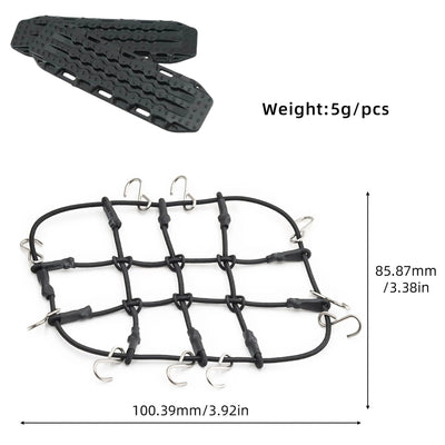 Ezweiji RC Crawler Car Dachdekoration 12-in-1 Tankaufbewahrungsbox, Gepäcknetz, Schaufel, Für Traxxas Desert Racer Slash Axial 1/18 TRX4M 1/24 SCX24 RC Crawler Car Truck Dachträger (Schwarz+Grün)