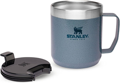 Stanley Classic Legendary Camp Mug Thermobecher 354ml - Hält 1.5 Stunden Heiß - 3 Stunden Kalt - BPA-Frei - Spülmaschinenfest - Edelstahl Kaffeebecher To Go - Hammertone Ice
