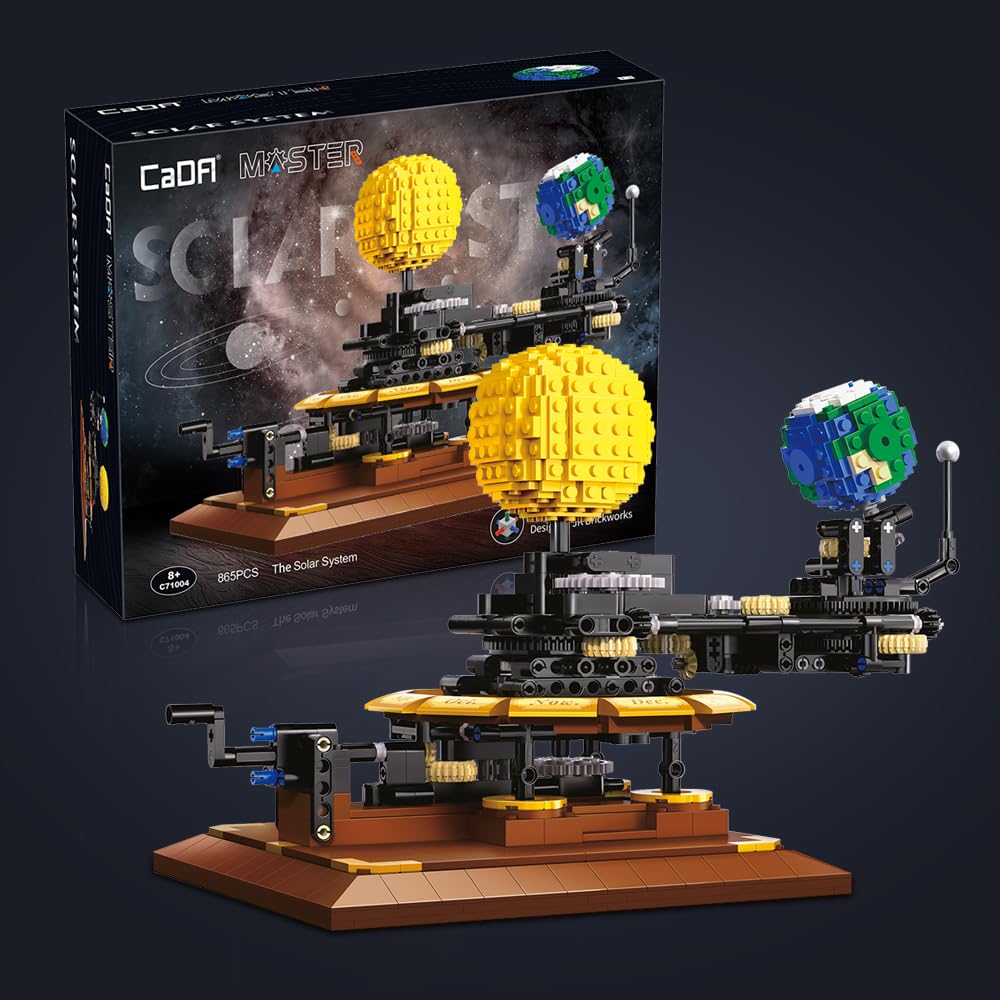 CaDA Klemmbaustein C71004W Technik Sonnensystem Set, 865 Teile Master Bausteine, in luxuriöser Originalverpackung