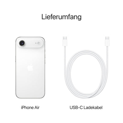 Apple iPhone Air 1 TB: Dünnstes iPhone Aller Zeiten, 6,5" Display mit Promotion bis zu 120 Hz, starker A19 Pro Chip, Center Stage Frontkamera, Batterie für den ganzen Tag; Wolkenweiß