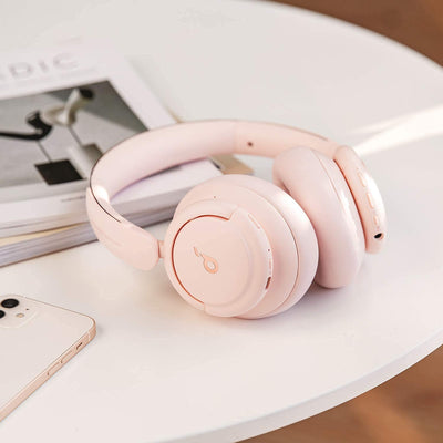 Soundcore by Anker Life Q30 Bluetooth-Kopfhörer, Hybrid Active Geräuschisolierung, Individuelle Modi, Hi-Res Sound, EQ in App, 40h Akku, bequemer Halt, Verbindung von 2 Geräten(Rosa) (Generalüberholt)