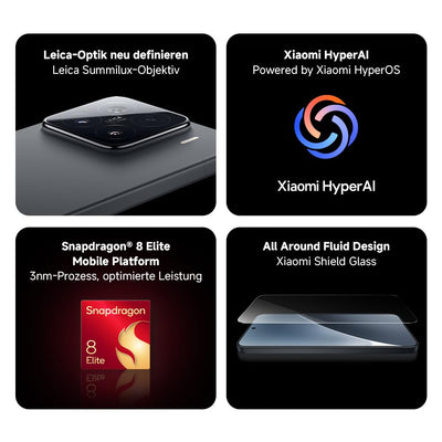 Xiaomi 15 Smartphone, 12+512GB, Weiß, Handy ohne Vertrag, 50MP Leica Kamera, 120Hz WQHD+ AMOLED Display, Snapdragon 8 Elite, 5240mAh, 90W HyperCharge, Xiaomi Hyper AI, Dual-SIM