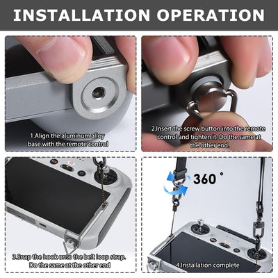 ZOYDP Gurt für DJI RC/RC 2/Rc Pro Controller, Halsband Tragegurt für DJI Mini 4 Pro/Mini 3 pro/Mavic 3/Air 3S, Verstellbarer Gurt Schlüsselband, Lanyard Zubehör für Drohnenfernbedienung