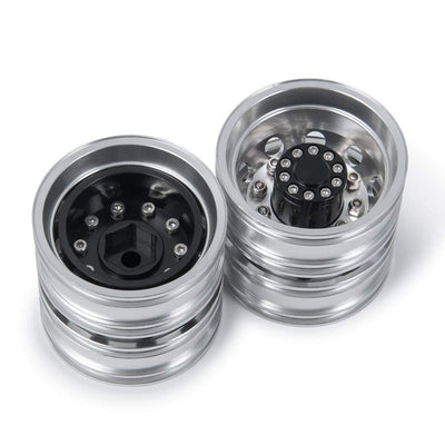 AXspeed 2 Stück Metall Rückseite Radnaben Felgen Schonen Felgen für 1/14 RC Tamiya Tractor Climbing Trailer