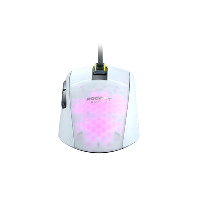 Roccat Burst Pro - Extrem leichte Optical Gaming Maus (hohe Präzision, Optischer Owl-Eye Sensor (100 bis 16.000 Dpi), RGB AIMO LED Beleuchtung, 68g leicht, Designt in Deutschland), weiß