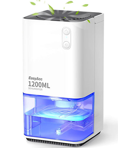 Luftentfeuchter Elektrischer,EasyAcc 1200ml Entfeuchter Klein Leise Tragbarer Mini Raumentfeuchter Automatischer Gegen Feuchtigkeit Dehumidifier für Büro,Schlafzimmer,Badezimme Farbige Nachtlicht