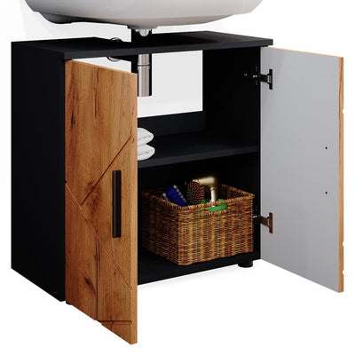 Vicco Waschbeckenunterschrank Irma, Anthrazit/Eiche, 60 x 59 cm