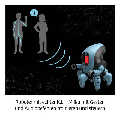 KOSMOS 620899 Miika K.I. Roboter, künstliche Intelligenz erleben und verstehen, trainiere ihn mit Gesten oder Stimme, innovativer Experimentierkasten für Kinder ab 10 Jahre, Roboter-Spielzeug
