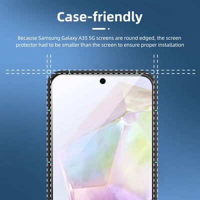 NEW'C 3 Stück, Panzer Schutz Glas für Samsung Galaxy A35 5G (6,6 Zoll), Frei von Kratzern, 9H Härte, HD Displayschutzfolie, 0.33mm Ultra-klar, Ultrabeständig
