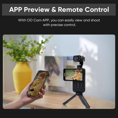 ORDRO M5 Handheld Set mit 3-Achsen-Stabilisierung, tragbare WiFi Vlog-Kamera mit IR-Nachtsicht, 120° Weitwinkel und Gesichtserkennung für YouTube