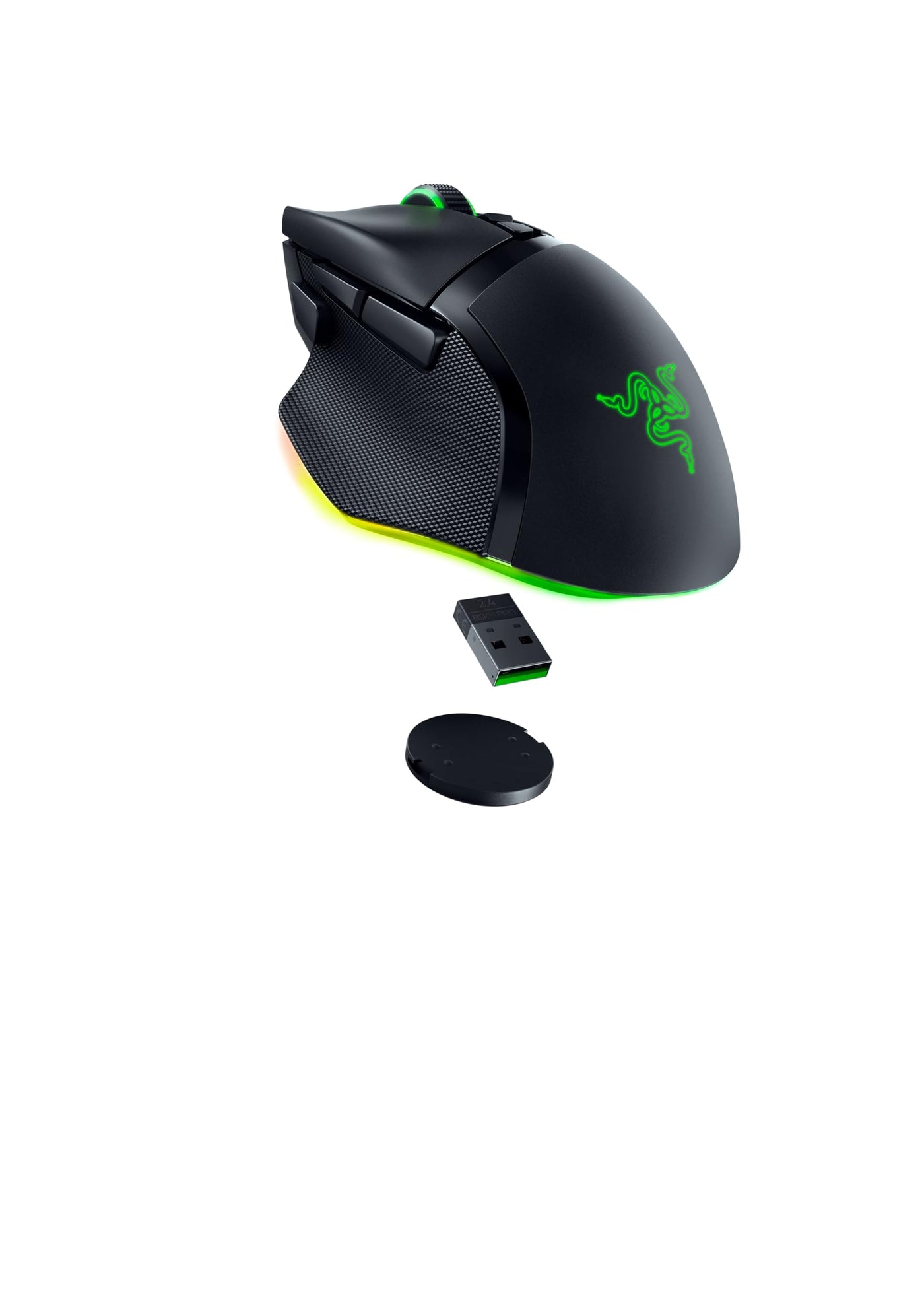Razer Basilisk V3 Pro - Anpassbare kabellose Gaming-Maus HyperScroll Tilt Wheel (Focus Pro 30K Optischer Sensor, 13-Zonen Chroma-Beleuchtung, 10+1 Programmierbare Tasten) Schwarz