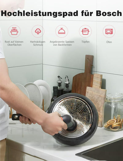Aufsatz für Bosch Universal Brush, 12 Stück Akku Reinigungsbürste Pad Mellbree 3 Küchenpad, 3 Schaumstoffpad,3 Mikrofaserpad, 3 Hochleistungspad Kompatibel mit Bosch Home/Garden 6033 Reinigungsbürste