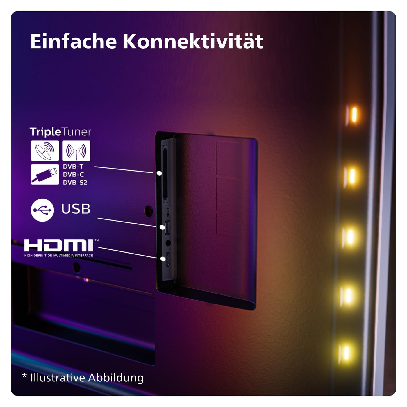 Philips Ambilight 43PUS8109 4K LED Smart TV - 43-Zoll Display mit Pixel-präziser Ultra HD, Titan OS Plattform und Dolby Atmos, Funktioniert mit Alexa und Google Sprachassistent - Satiniertes Chrom