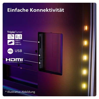 Philips Ambilight 43PUS8109 4K LED Smart TV - 43-Zoll Display mit Pixel-präziser Ultra HD, Titan OS Plattform und Dolby Atmos, Funktioniert mit Alexa und Google Sprachassistent - Satiniertes Chrom