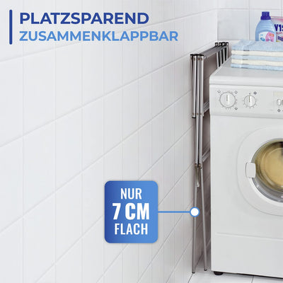 Maximex Teleskop-Wäschetrockner Edelstahl, rostfrei, von 54 bis 92cm ausziehbar, die Gesamttrockenlänge beträgt 7,78 m, standfeste Ausführung, aus rostfreiem Edelstahl