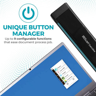 IRIScan Executive Mobile Scanner-dokumentenscanner A4 8PPM Duplex Scanner - v4: PDF-Editor, USB-betrieben, PDF-Scanner,OCR, Scan zu Word, PDF, XLS, Visitenkarten zu Outlook,Foto Scanner, Win