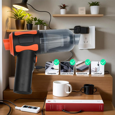 Hqynss Akku Handstaubsauger mit 7000Pa Saugleistung, 3-in-1 Multifunktions Autostaubsauger, Waschbarer Filter, USB Aufladung, Mini Tragbarer Staubsauger für Auto und Zuhause