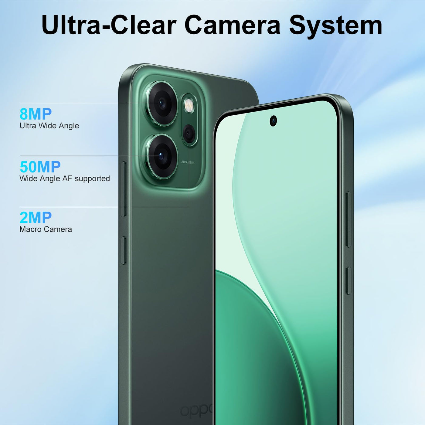 OPPO Reno14 FS 5G 12+512GB Smartphone ohne Vertrag, Simlockfreies AI Handy Android, 120Hz 6,57" AMOLED, 50MP AI Kamera, 6000mAh Akku, SUPERVOOC 45W, Snapdragon 6 Gen 1, IP69, Dual SIM, NFC, Grün