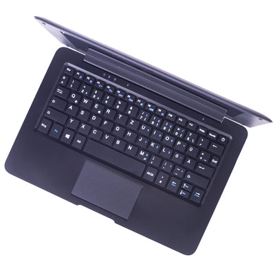 Bigmachine Computer Laptop Mini 10,1 Zoll 32 GB Windows 10 ultradünnes und leichtes Netbook Quad Core PC HDMI USB Webcam Netflix YouTube QWERTZ Layout (Schwarz)