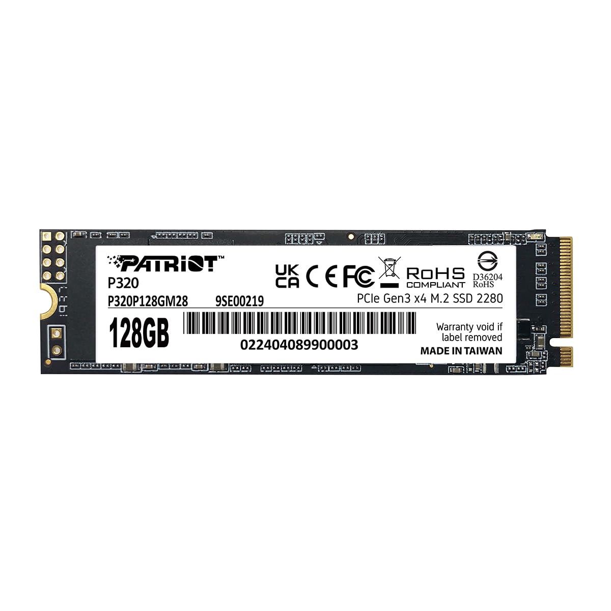 Patriot P320 128GB Interne SSD - NVMe PCIe Gen 3x4 - M.2 2280 - Solid State Drive - P320P128GM28