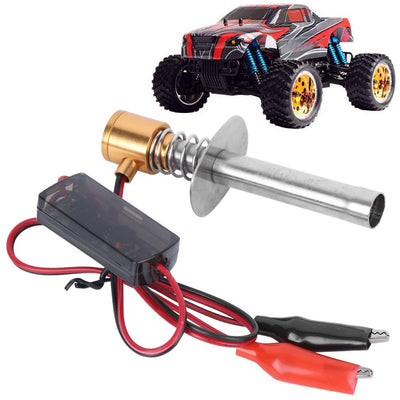 Elek. Glühkerzen Starter Set, für HSP 94122/94188 RC Auto, Metall RC Modell Benzin Auto Automatische Zündung Anlasser, Gold