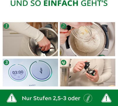 TeigPRO – passend für den Thermomix TM6, TM5, Teig Pro Messer Dreckschutz, schützt das Thermomix Messer, verringert das Eindringen von Teigresten&Schmutz. Blitzschnelles reinigen des Thermomix Messers