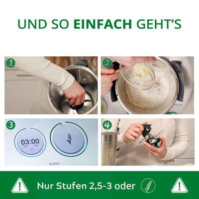 TeigPRO – passend für den Thermomix TM6, TM5, Teig Pro Messer Dreckschutz, schützt das Thermomix Messer, verringert das Eindringen von Teigresten&Schmutz. Blitzschnelles reinigen des Thermomix Messers