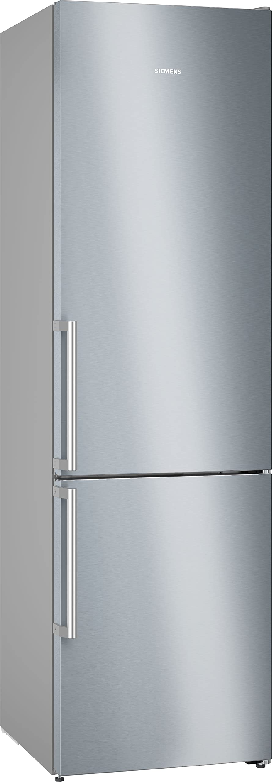 SIEMENS KG39NAIAT Stand-Kühl-Gefrier-Kombination iQ500, freistehende Kühlkombination mit Gefrierbereich unten 203x60 cm, 260L Kühlen, 103L Gefrieren, NoFrost, hyperFresh, bottleCooler, Edelstahl
