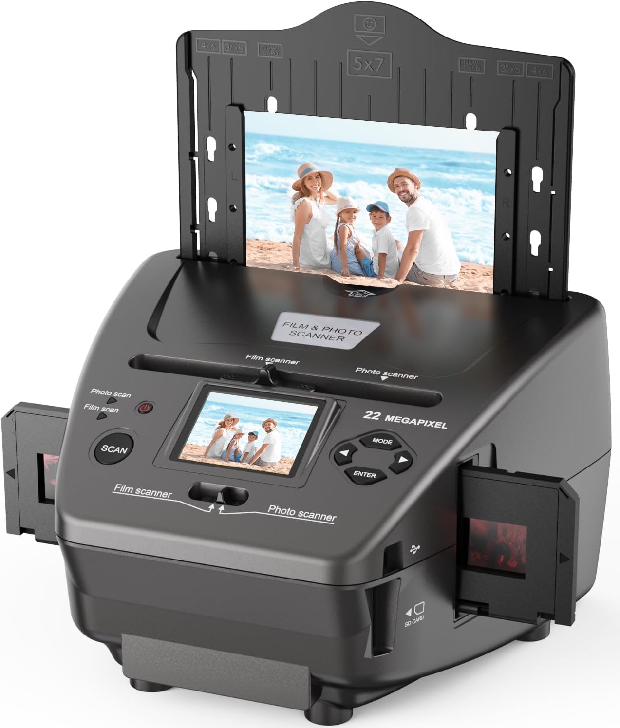 DigitPro Film- und Foto-Scanner mit 2,4-Zoll-LCD-Bildschirm, konvertiert 35 mm/135 Dias und Negativ-Film, Foto, Visitenkarte in 22 MP Digitale Bilder, Scanner-Photo-Slides-Negative-Digital