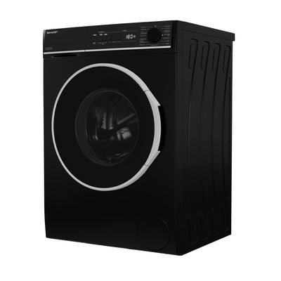 Sharp ES-BRO814BA-DE Waschmaschine Frontlader / A / 8 kg / 1400 U/min / Adanced Inverter Motor / 15 Programme inkl. 15 min Kurzprogramm und Dampffunktion / AquaStop / Schwarz