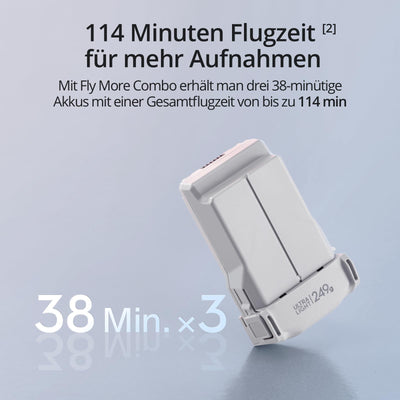 DJI Mini 3 Fly More Combo (DJI RC) – Leichte und faltbare mini-Kameradrohne mit 4K HDR-Video, 3 Batterien für 114 Minuten Flugzeit (Kartenleser + Speicherkarte + Ladestecker)