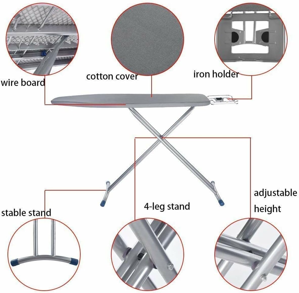 Vileda Express Rapid Bügelbrettbezug für Dampfbügelstation, metallisierte und wärmereflektierende Oberfläche für schnelleres Bügeln, Bügelbretter von 30-45cm x 110-130cm, Farbe Silber-Grau Metallic
