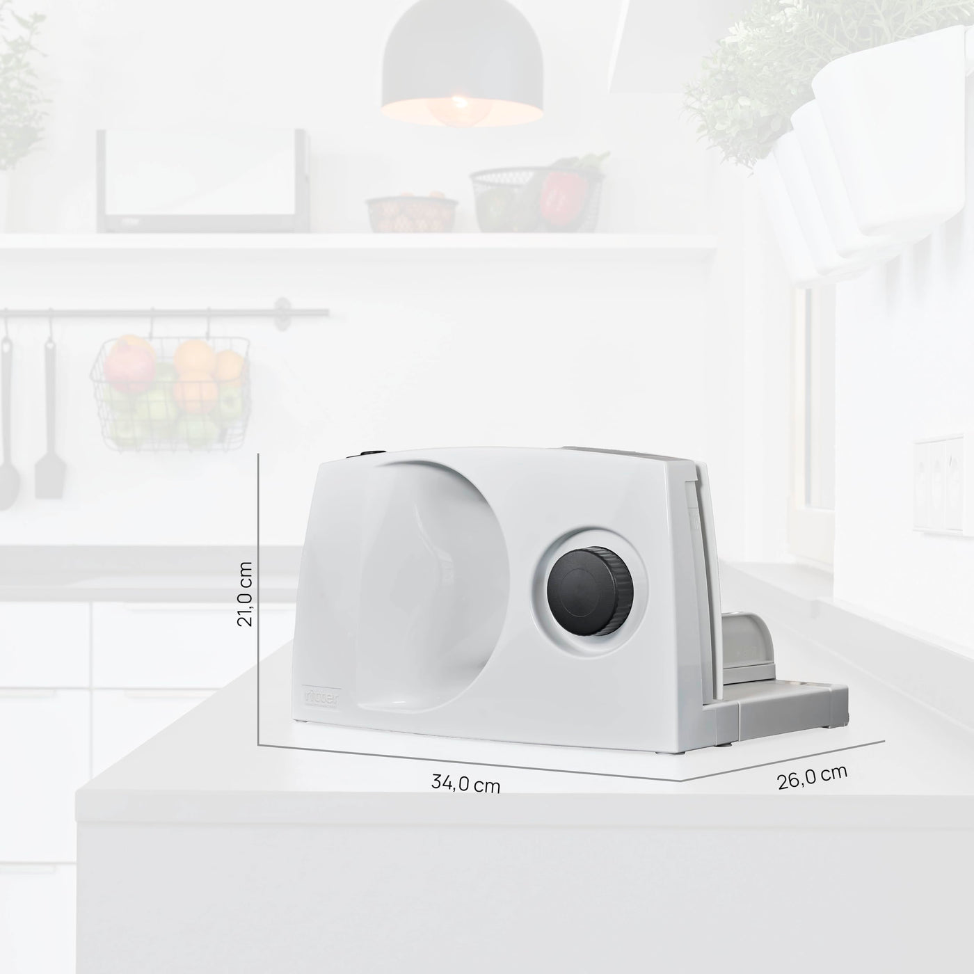 ritter markant 01 Klappbarer elektrischer Allesschneider & Brotschneidemaschine mit ECO-Motor, Made in Germany