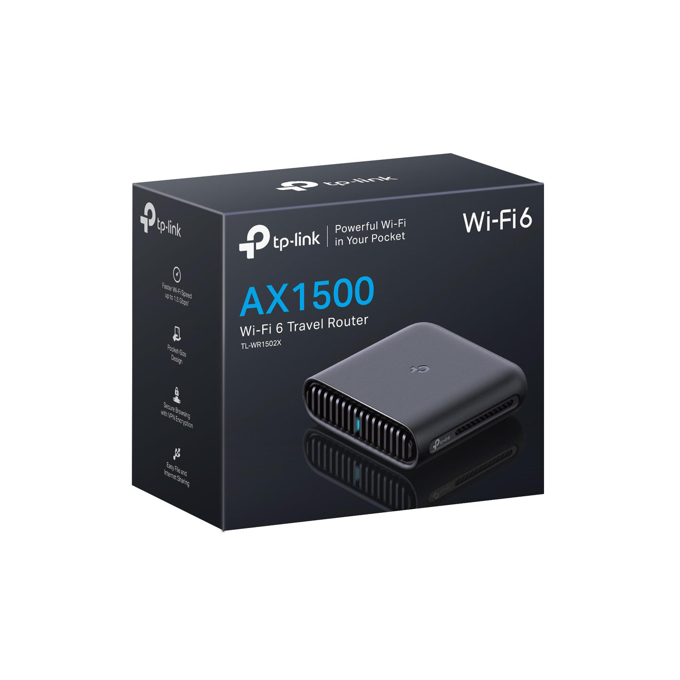 TP-Link TL-WR1502X Wi-Fi 6 Reise-Router, Dual-Band AX1500, 2× Gigabit-Ports, USB 2.0-Port, Unterstützung von OpenVPN und WireGuard, Kann mit Einer Powerbank betrieben Werden, Mehrere Modi in einem