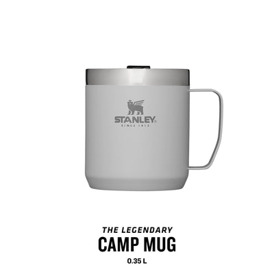 Stanley Classic Legendary Camp Mug Thermobecher 354 ml - Hält 1.5 Stunden Heiß - 3 Stunden Kalt - BPA-Frei - Spülmaschinenfest - Edelstahl Kaffeebecher To Go - Ash